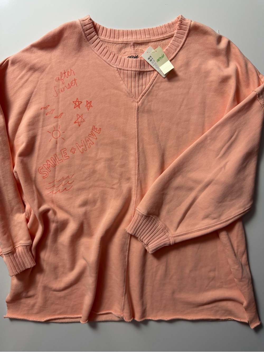 NWT Aerie Oversized Sweatshirt, Peach, Size M